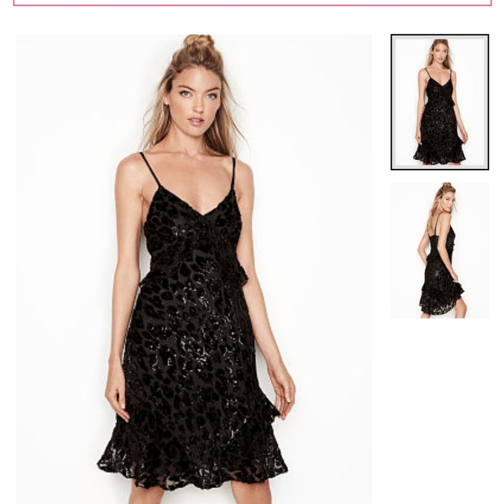 Victoria's Secret Velvet leopard slip dress
